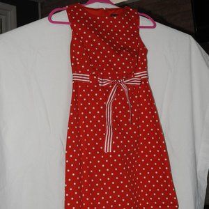 Jessica Howard Sleeveless Polka Dot Belted Dress